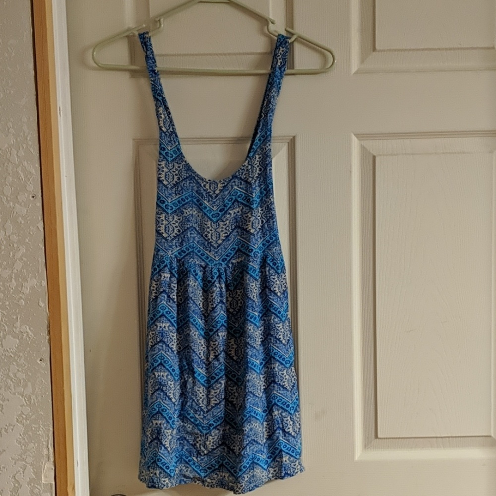 Blue CrissCross back Tank Top
